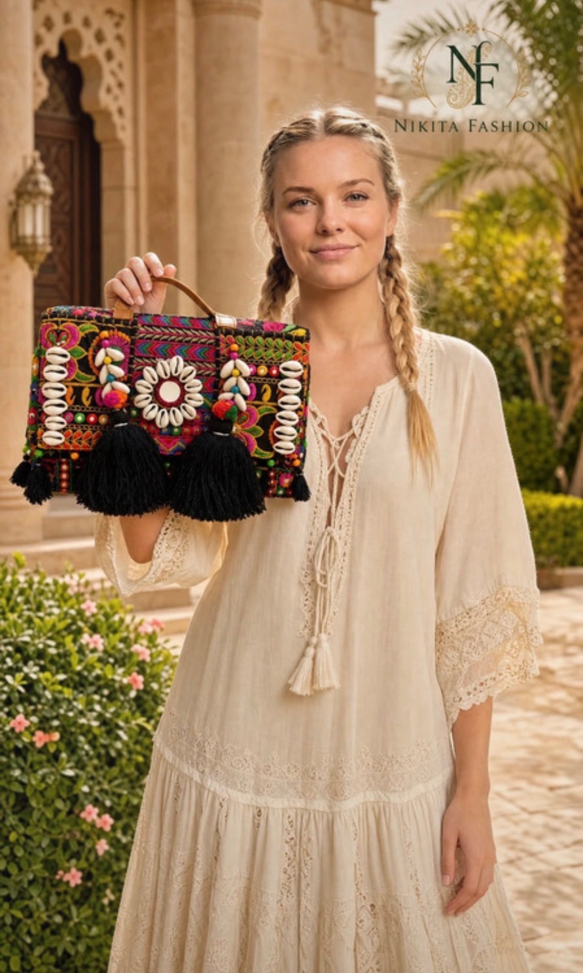 Handmade Embroidered Shoulder Bag