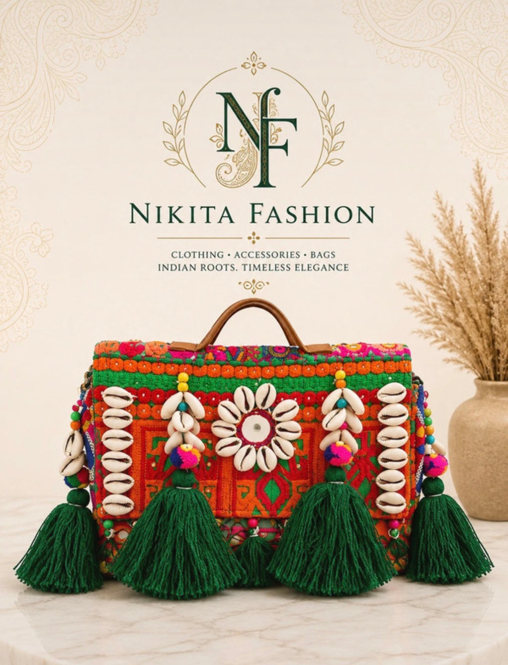 Handmade Embroidered Shoulder Bag