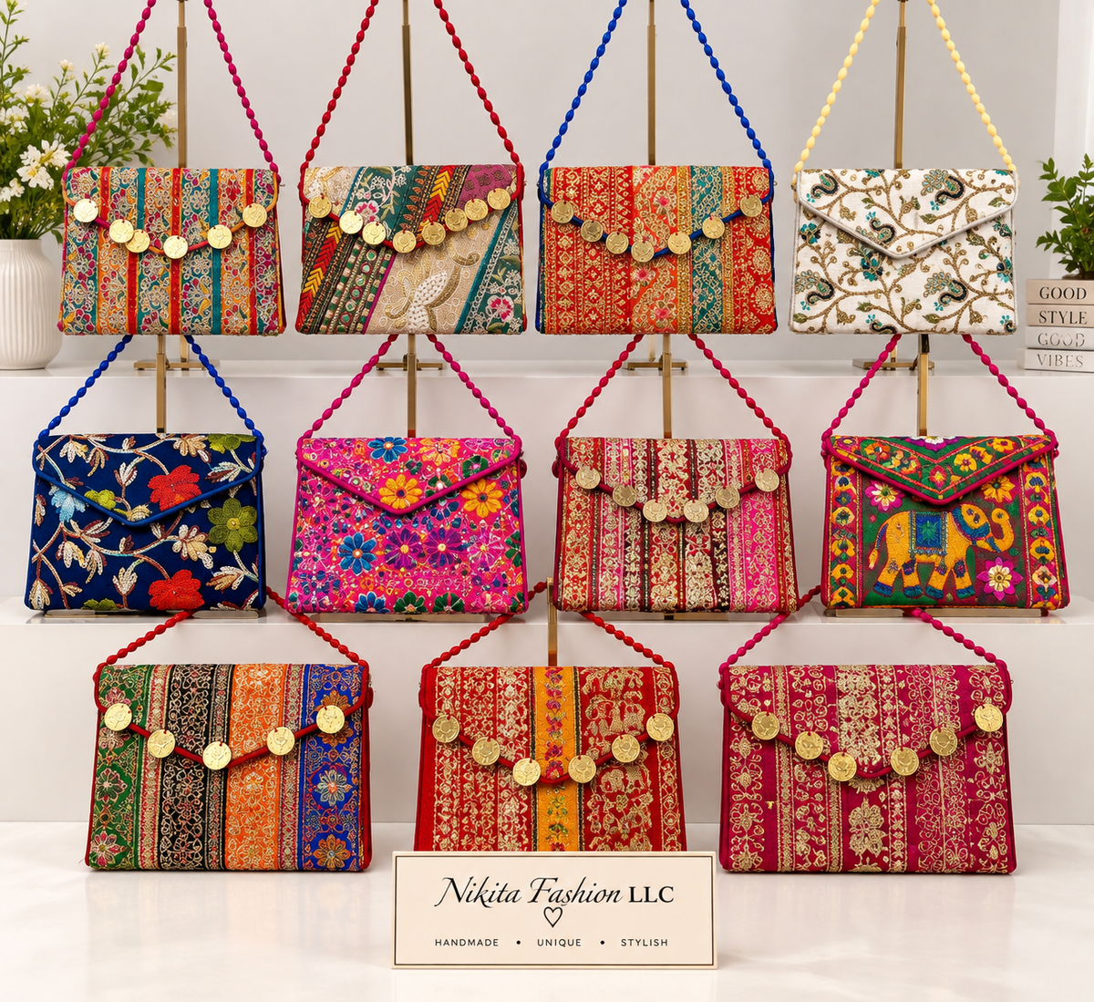 Handmade Embroidered Sling Bag | Nikita Fashion LLC