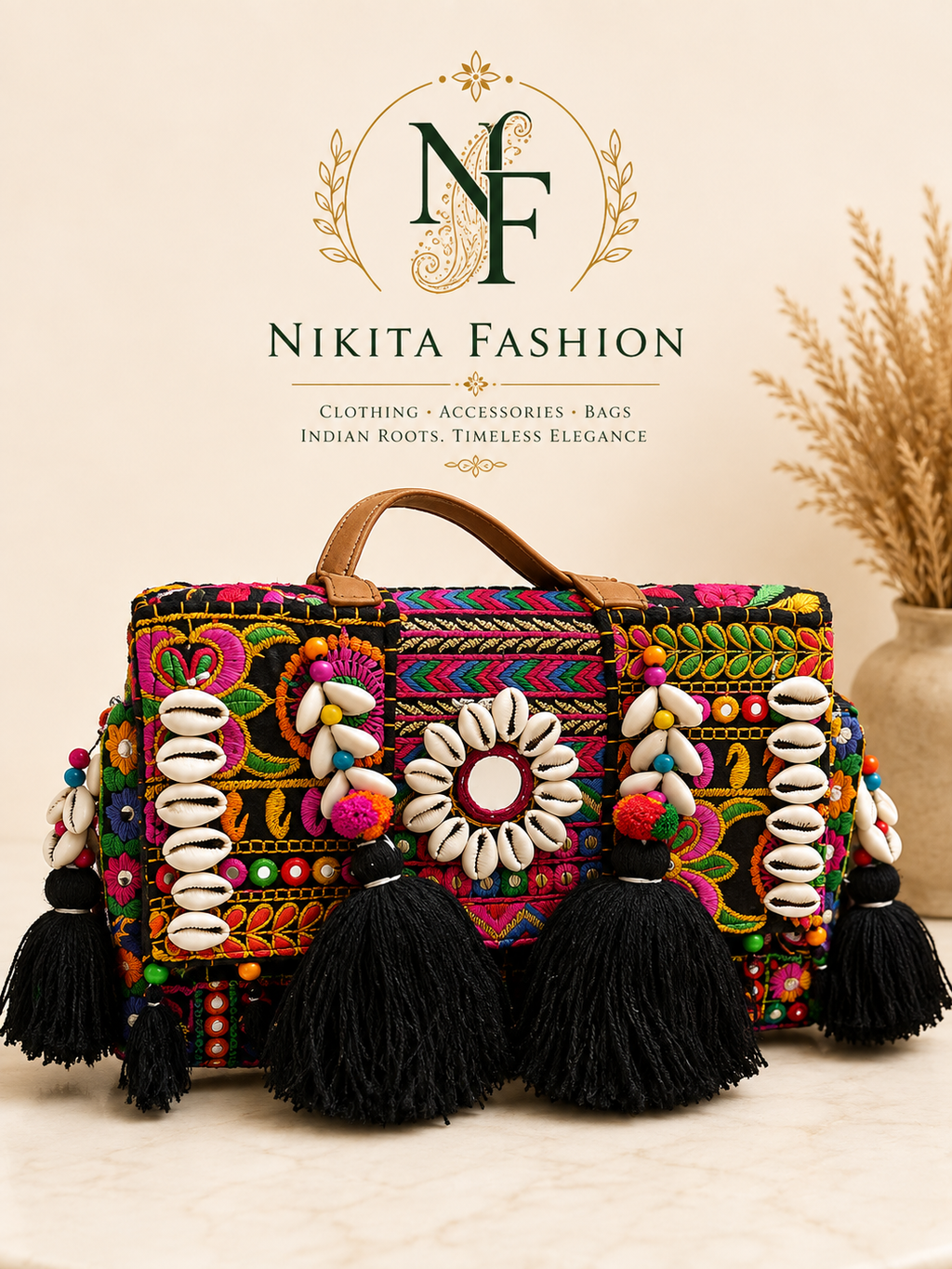 Handmade Embroidered Shoulder Bag